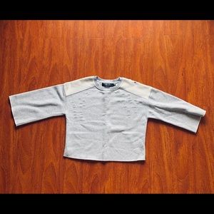 Code Mode Distressed Crop Grey Sweatshirt